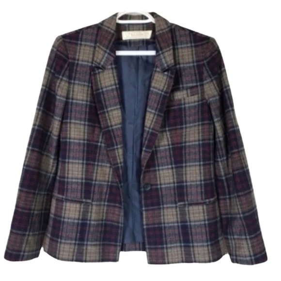 Young Pendleton tartan plaid wool blazer coat - Picture 2 of 5